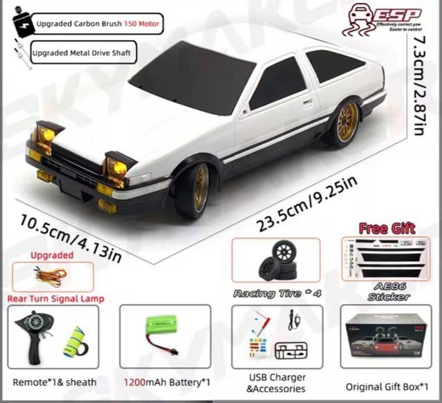 JoyStickToy™  AE86 Model LD1801 RX-7 FC LD1802 1:18 RC Drift Car